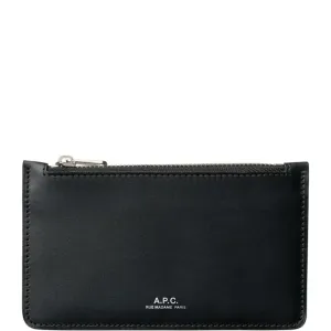 A.p.c Mens Walter Leather Cardholder Black ONE Size
