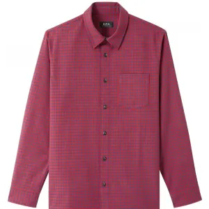A.P.C. Men's Red Check Jules Shirt S