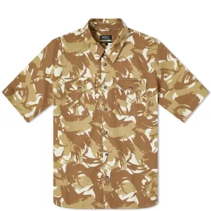 A.P.C Men's Short Sleeved Joey Shirt Camouflage S