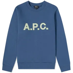 A.P.C Men's Logo Sweater Blue M