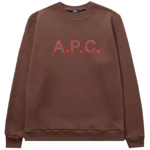 A.P.C Men's Logo Sweater Brown L