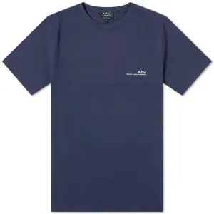 A.P.C Men's Item Logo T-shirt Navy XL