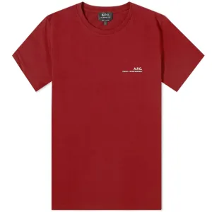 A.P.C Men's Item Logo T-shirt Red XL