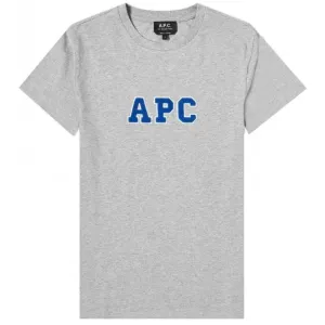 A.P.C Men's Melange Gael Logo T-shirt Grey S