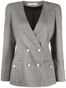 ALESSANDRA RICH - Double Breasted Tartan Wool Jacket #1185193
