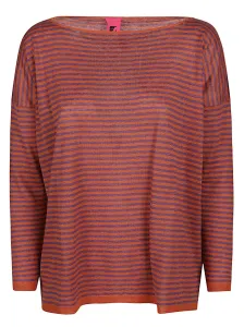 ALESSANDRO ASTE - Boat Neck Striped Linen Sweater #1142289