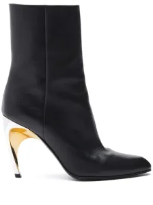 ALEXANDER MCQUEEN - Leather Heel Ankle Boots #1277718