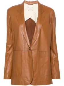 ALYSI - Metallic Leather Single-breasted Jacket #1276397