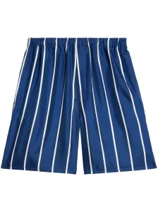 AMI PARIS - Striped Silk Shorts #1123965