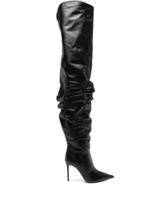 AMINA MUADDI - Thigh High Leather Heel Boots #1263807