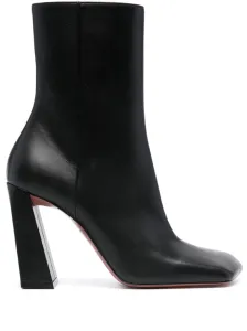 AMINA MUADDI - Leather Heel Ankle Boots #1263520
