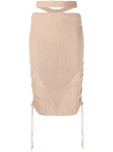 ANDREADAMO - Cut-out Ribbed Midi Skirt #1139429