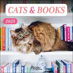 Cats and Books 2025 Wall Calendar