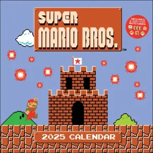 Super Mario Bros. 8-Bit Retro 2025 Wall Calendar