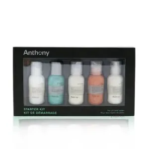 AnthonyStarter Kit 5-Pieces Kit (For All Skin Types): Cleanser 30ml + Scrub 30ml + Moisturizer 30ml + Hair & Body Wash 30ml +  Shave Cream 30ml 5x30ml