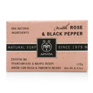 ApivitaNatural Soap With Rose & Black Pepper 125g/4.41oz