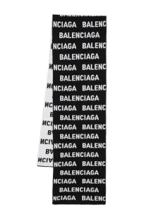 BALENCIAGA - Allover Logo Wool Scarf #1253777