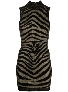 BALMAIN - Sleeveless Zebra Print Knit Short Dress #824462