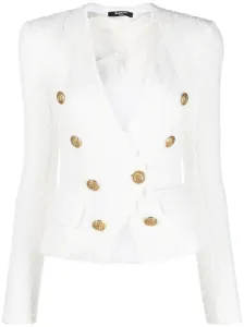 BALMAIN - Button-embossed Collarless Tweed Jacket #813181
