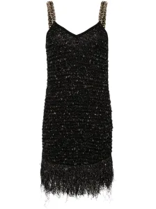 BALMAIN - Fringed Tweed Short Dress