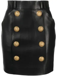 BALMAIN - High Waist Leather Mini Skirt #1149117