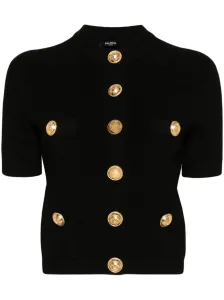 BALMAIN - Embossed Buttons Knitted Cardigan