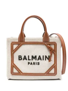 BALMAIN - B-army Mini Canvas And Leather Trims Tote Bag #1240107