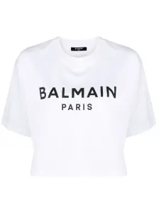BALMAIN - Logo Cropped Cotton T-shirt #1144388