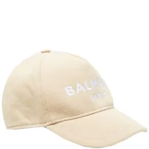 Balmain Cotton Logo Cap Beige ONE Size