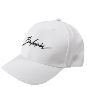 Buy Balmain Boys Sketched Logo Cap - White | Maison Threads 54 cm #1086542