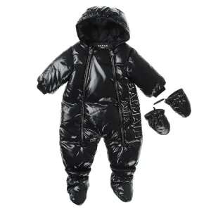 Balmain Baby Unisex Puffer Jacket Babygrow Black 24M