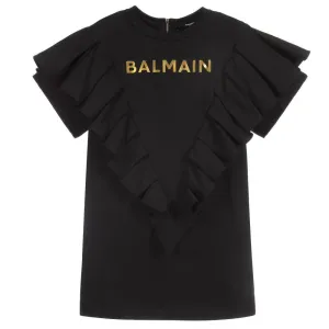 Balmain Girls T-shirt Dress Black 14Y