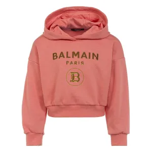 Balmain Logo Hoodie Pink 6Y