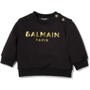 Balmain Baby Girls Metallic Logo Sweater Black - 12M BLACK