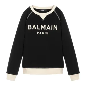 Balmain Boys Logo Sweatshirt Black - 4Y BLACK #723