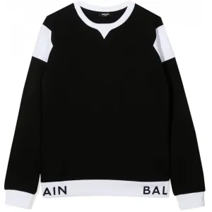 Balmain Boys Panelled Sweatshirt Black & White 10Y