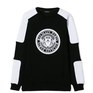 Balmain Boys Patch Emblem Logo Sweater Black 10Y