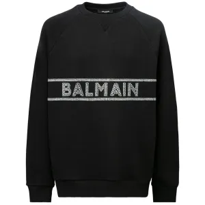 Balmain Girls Diamante Logo Sweatshirt Black 10Y #1086546