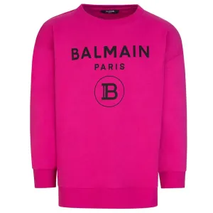 Balmain Girls Logo Sweater Pink 10Y