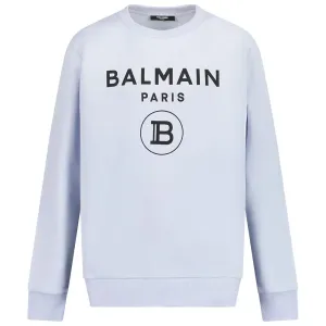 Balmain Kids Unisex Logo Sweater Blue 10Y