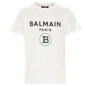 Balmain Boys Classic Logo T-shirt White 10Y