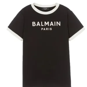 Balmain Boys Logo Cotton T-Shirt Black - 14Y BLACK #644