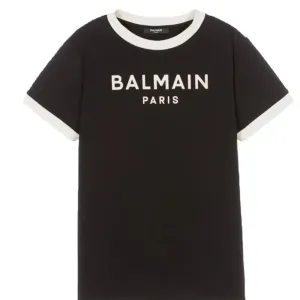 Balmain Boys Logo Cotton T-shirt Black 16Y #1086954