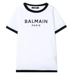 Balmain Boys Logo Cotton T-shirt White 16Y