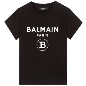 Balmain Boys Logo T-shirt Black 10Y #1084727