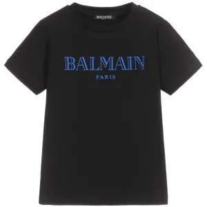 Balmain Boys Logo T-Shirt Black - BLACK 6M