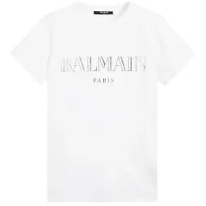 Balmain Boys Logo T-shirt White - WHITE 8 YEARS