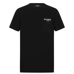 Balmain Boys Pocket Logo T-shirt Black 4Y