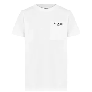 Balmain Boys Pocket Logo T-shirt White 12Y