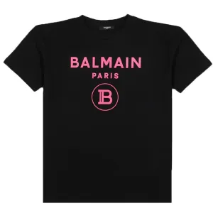 Balmain Girls Logo T-shirt Black 8Y #1015